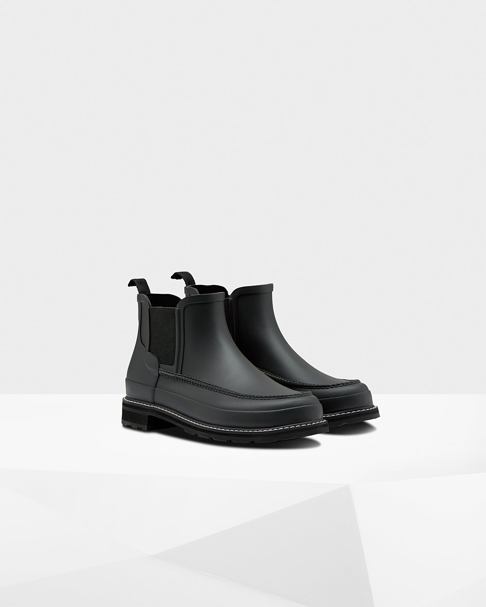 Botas Chelsea Hunter Homem Pretas - Refined Moc Toe - 19ADXWYGV